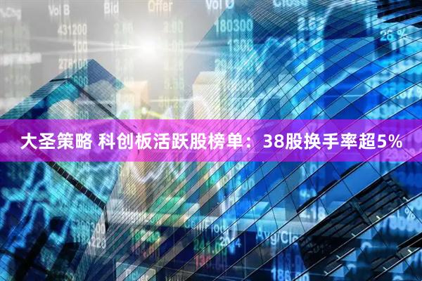 大圣策略 科创板活跃股榜单：38股换手率超5%