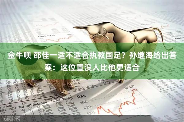 金牛呗 邵佳一适不适合执教国足？孙继海给出答案：这位置没人比他更适合